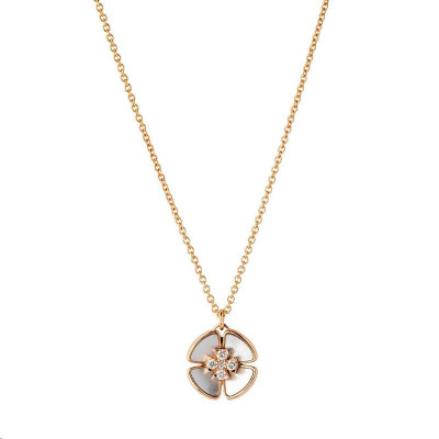 Collier Mini Ever Disc Or rose Onyx