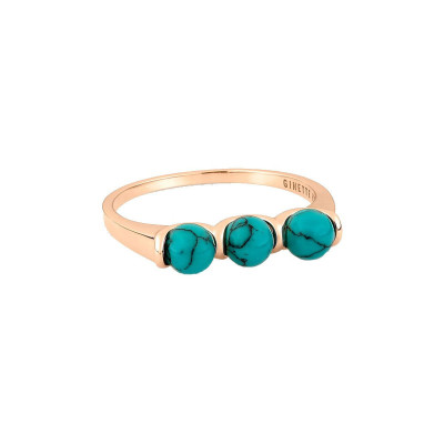 Bague Maria 3 Or rose Turquoise