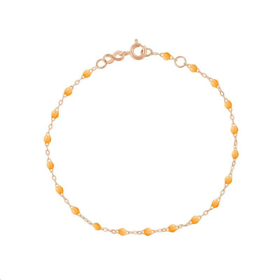 Bracelet Classique Gigi Or rose Perles de résine mandarine