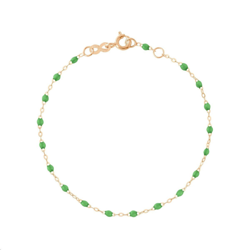 Bracelet Classique Gigi Or rose Résine vert prairie