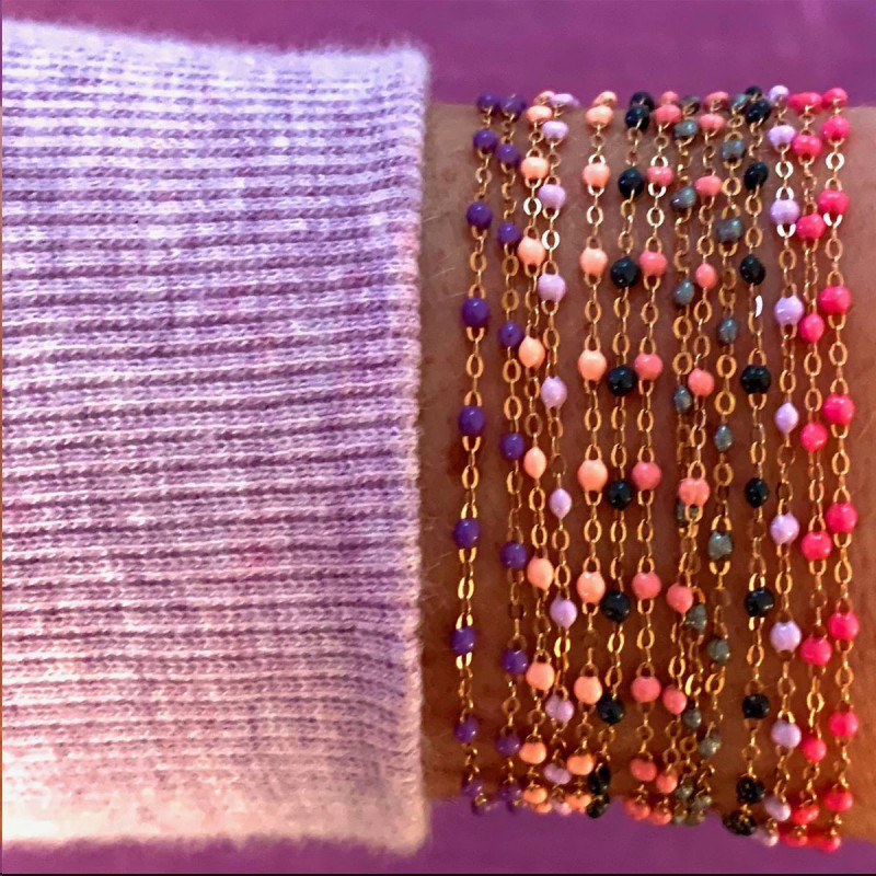 Bracelet Classique Gigi Or rose Résine violet