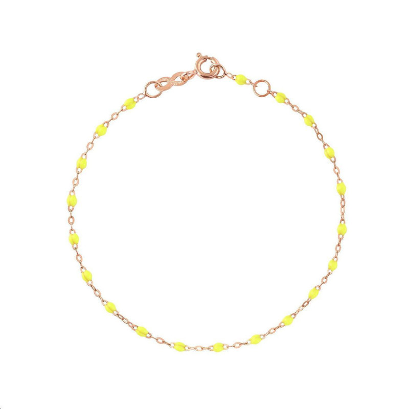 Bracelet Classique Gigi Or rose Perles de résine jaunes