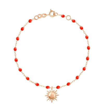 Bracelet Soleil Résine corail Or rose