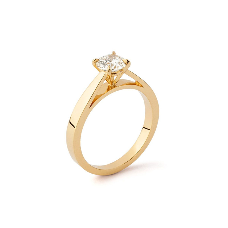 Solitaire Romance Or jaune Diamant 0.50 carat FSI1