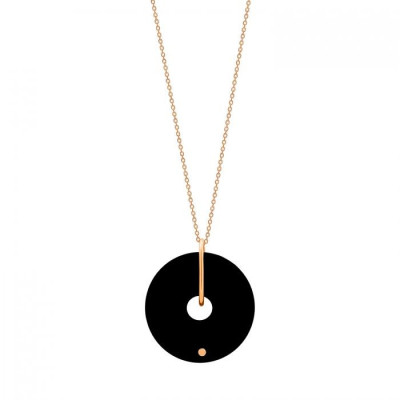 Collier Mini Donut Or Rose Onyx