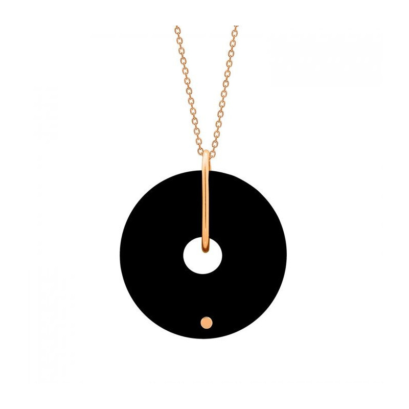 Collier Mini Donut Or Rose Onyx