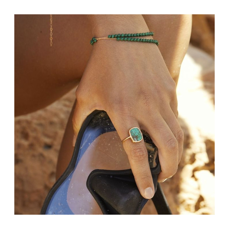 Bague Antique Or Rose Chrysocolle