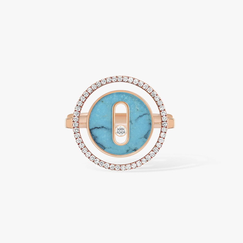 Bague Lucky Move PM Or rose Turquoise Diamants