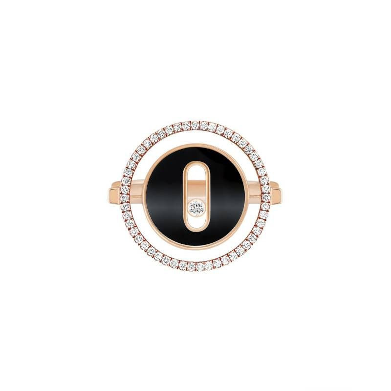 Bague Lucky Move Or rose Onyx Diamants
