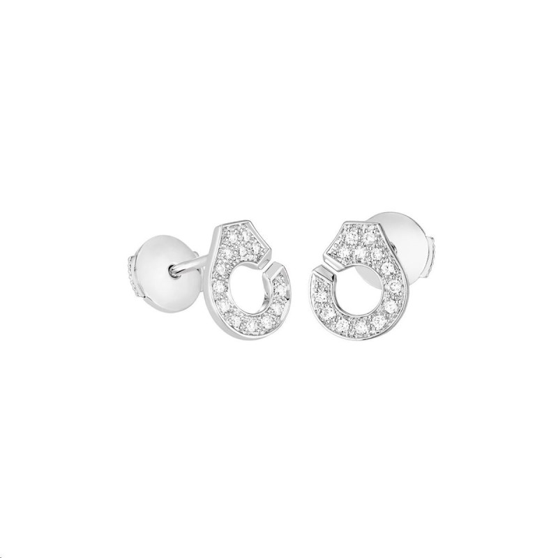 Boucles d'oreilles Menottes R7 Or blanc Diamants