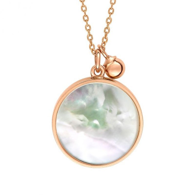 Collier Ever Disc Or rose Nacre