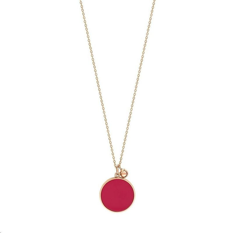 Collier Ever Disc Or rose Corail