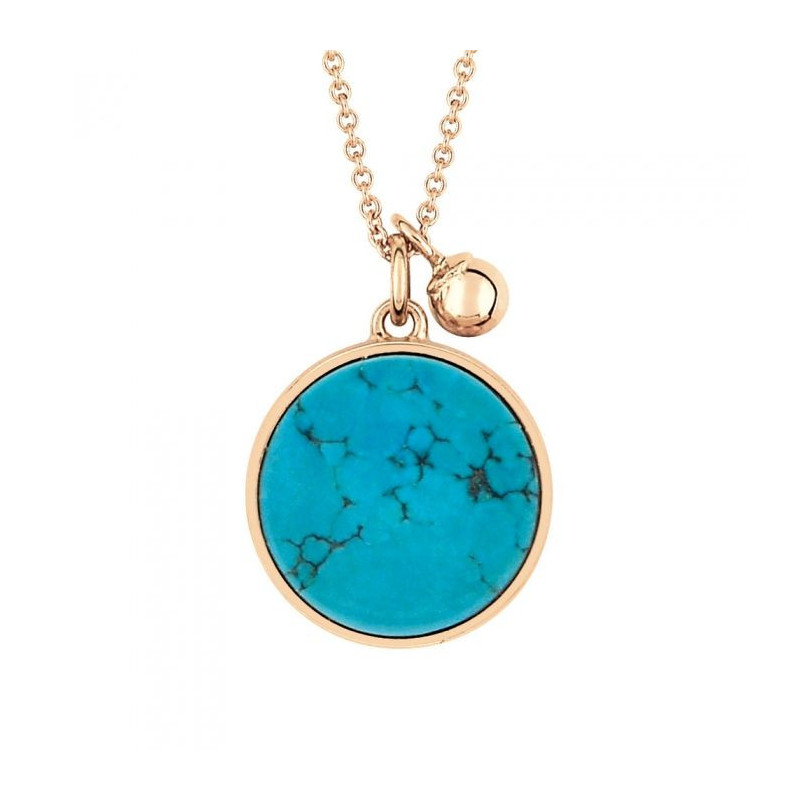 Collier Ever Disc Or rose Turquoise