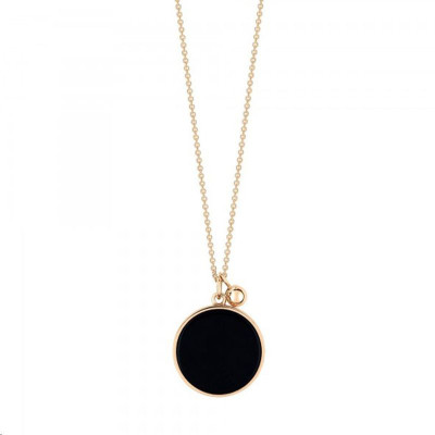 Collier Ever Disc Or rose Onyx