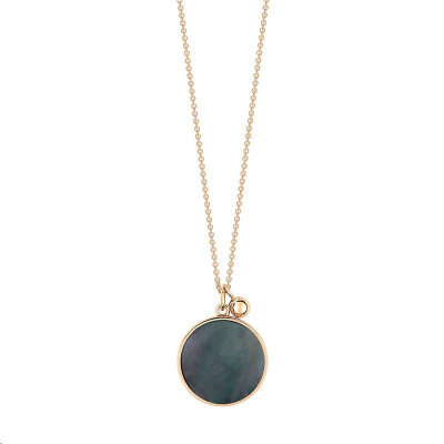 Collier Ever Disc Or rose Nacre noire
