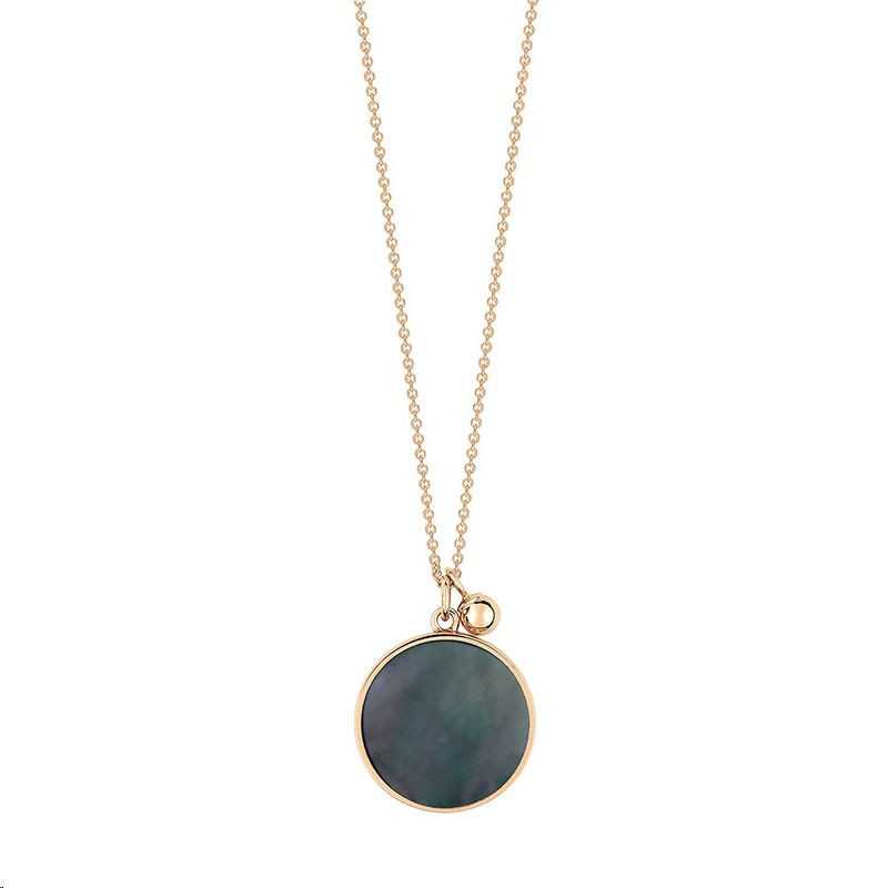 Collier Ever Disc Or rose Nacre noire