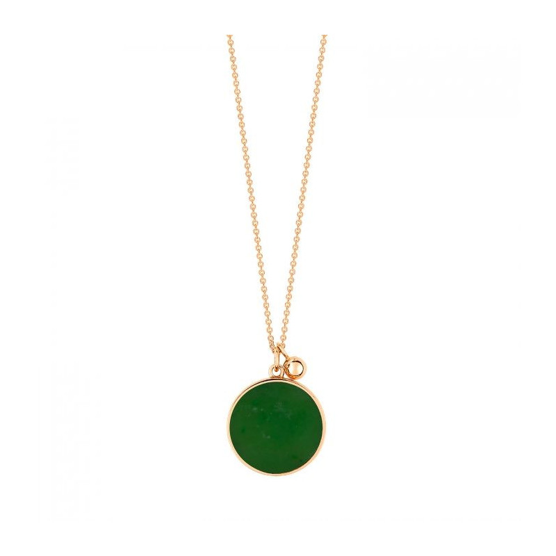 Collier Ever Disc Or rose Jade