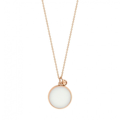 Collier Ever Or rose Agate blanche