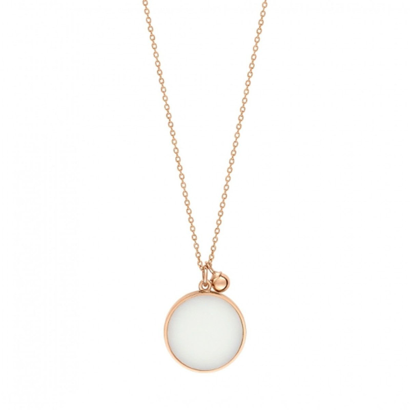 Collier Ever Or rose Agate blanche