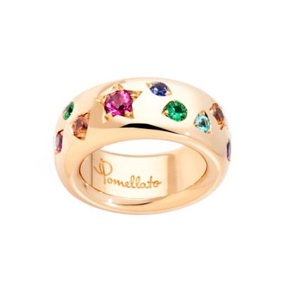 Bague Iconica Or rose Pierres multicolors