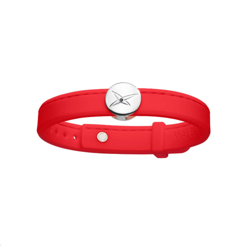 Bracelet Leonard and Suzan of the Valley Silicone rouge Argent